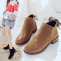 2020 autumn and winter new Korean version suede low heel bow women's short boots students' leisure fashion comfortable women's boots trend