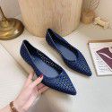 Autumn new pointed shallow mouth hollow out single shoes women's European station trend fashion one foot flat bottomed women's shoes wholesale