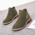 Autumn and winter new Korean Martin boots women's side zipper short boots women's low heel low tube student college style women's boots trend