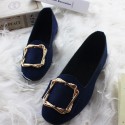 2021 autumn and winter new fashion square head comfortable large women's shoes with velvet square buckle flat shoes women's single shoes foreign trade multicolor