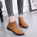 Foreign trade cross-border Europe and the United States 18 autumn and winter new short boots women's flat heel pointed Martin boots flat bottom back zipper