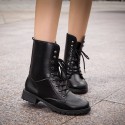 2021 New Vintage Lace Up Martin boots women's Non Slip thick heel British medium boots waterproof platform Knight women's boots wholesale