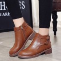 Cross border autumn and winter new Martin boots women's low heel belt buckle short boots women's large foreign trade women's boots wholesale