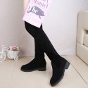 2021 autumn and winter new knee boots low heel boots high tube women's boots Plush thin leg elastic boots women's Suede women's Boots