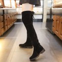 Autumn and winter new women's shoes long tube knee high boots Korean version simple boots with lace up at the back to trim the legs and look thin. It's a substitute for foreign trade