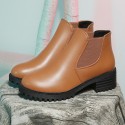 Autumn and winter 2020 new waterproof platform women's leather boots 35-43 large elastic belt Martin boots women's shoes wholesale