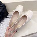 Casual single shoe female spring 2022 new style square head shallow mouth fairy style one foot lazy shoes net red flat shoes