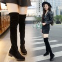 Autumn and winter new women's shoes long tube knee high boots Korean version simple boots with lace up at the back to trim the legs and look thin. It's a substitute for foreign trade