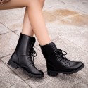 2021 New Vintage Lace Up Martin boots women's Non Slip thick heel British medium boots waterproof platform Knight women's boots wholesale