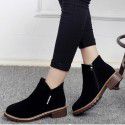Autumn and winter new Korean Martin boots women's side zipper short boots women's low heel low tube student college style women's boots trend