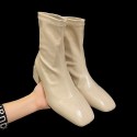 High heel short boots women's 2020 new autumn and winter square head Martin boots British style thick heel thin boots strength single boots