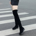 Autumn and winter new women's shoes long tube knee high boots Korean version simple boots with lace up at the back to trim the legs and look thin. It's a substitute for foreign trade