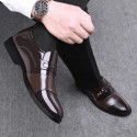 Men's shoes business casual single shoe soft sole cross border lazy shoes bright leather black working shoes
