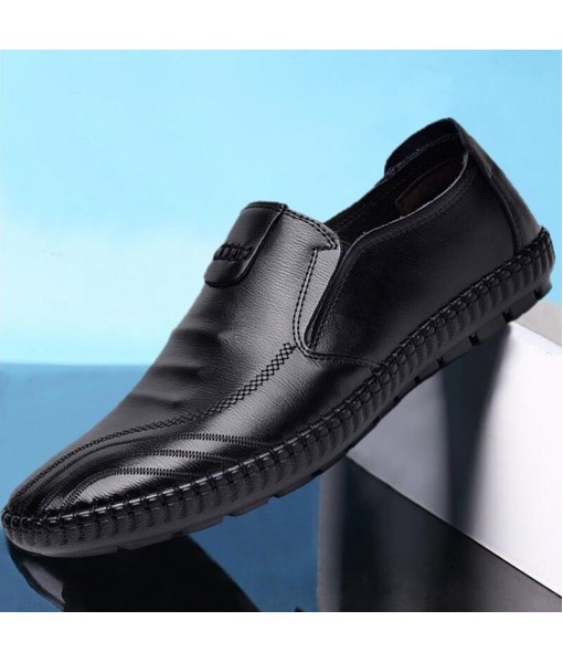 2022 new leather shoes men's spring and autumn breathable men's casual shoes lazy shoes Korean fashion work shoes driving shoes