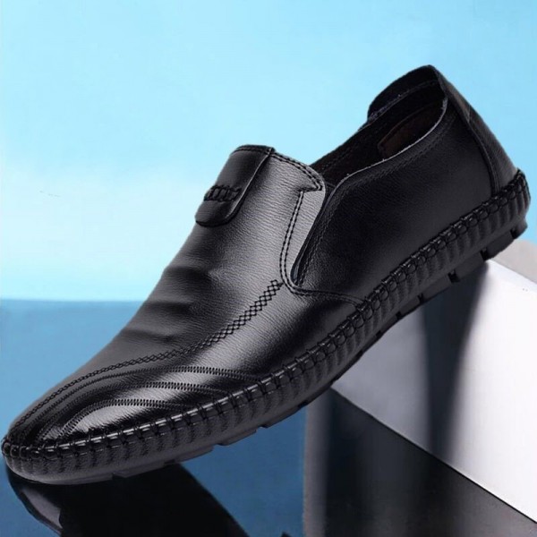 2022 new leather shoes men's spring and autumn breathable men's casual shoes lazy shoes Korean fashion work shoes driving shoes