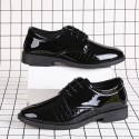 Men's leather shoes spring and autumn versatile leather shoes men's shoes new business dress leather shoes Korean fashion lace up casual men's shoes