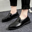 Leather shoes men's business dress shoes British Korean version overshoot black casual leather shoes youth work fashion leather shoes