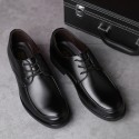 Autumn and winter new business dress round head men's leather shoes men's Korean casual round head black leather shoes men's work shoes