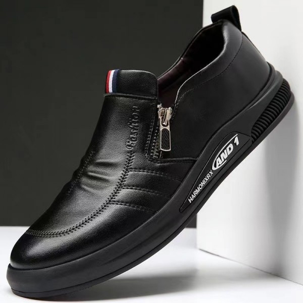 Men's leather shoes men's 2022 spring new breathable fashion business dress men's middle-aged large shoes casual men's shoes