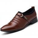 2021 new casual shoes men's wear business dress leather shoes large plush men's shoes