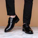 Spring and summer new men's leather shoes British business Korean fashion formal casual shoes men's shoes lace up one hair substitute
