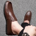 Business casual men's leather shoes 2021 spring new fashion British men's casual leather shoes low top light men's shoes