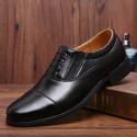 New men's shoes formal dress three joint head cover foot shoes business breathable fashion three pointed lace up fashion casual shoes