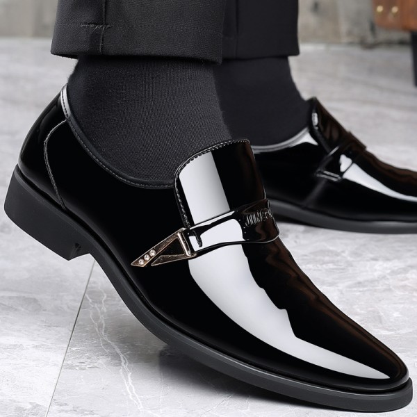 Men's leather shoes summer bright face comfortable cool business casual shoes cross-border wholesale fashion patent leather commuter men's leather shoes