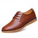 Leather shoes men's summer 2021 new hollow out men's casual leather shoes Korean British business men's shoes