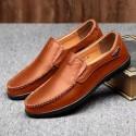 Business casual men's leather shoes 2021 spring new fashion British men's casual leather shoes low top light men's shoes