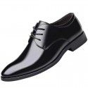 Suit men's shoes men's best man black groom business suit winter Plush student casual leather shoes men's wedding shoes