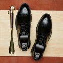 Pointed shoes black leather shoes men's summer, autumn and winter breathable Korean youth British pointed business dress men's leather shoes collar voucher