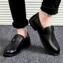 Leather shoes men's business dress shoes British Korean version overshoot black casual leather shoes youth work fashion leather shoes