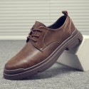 Leather shoes men's spring and autumn and winter British versatile fashion business casual leather shoes soft soled non slip black work shoes
