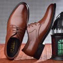 Cross border preference 2021 new men's leather shoes business dress men's shoes lace up casual shoes