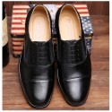 New men's shoes formal dress three joint head cover foot shoes business breathable fashion three pointed lace up fashion casual shoes