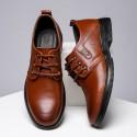 Men's casual leather shoes men's shoes spring and autumn breathable casual shoes soft sole Korean business leather shoes men's shoes