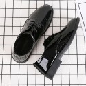 Men's leather shoes spring and autumn versatile leather shoes men's shoes new business dress leather shoes Korean fashion lace up casual men's shoes