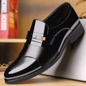 Men's shoes business casual single shoe soft sole cross border lazy shoes bright leather black working shoes