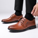 Men's casual leather shoes men's shoes spring and autumn breathable casual shoes soft sole Korean business leather shoes men's shoes
