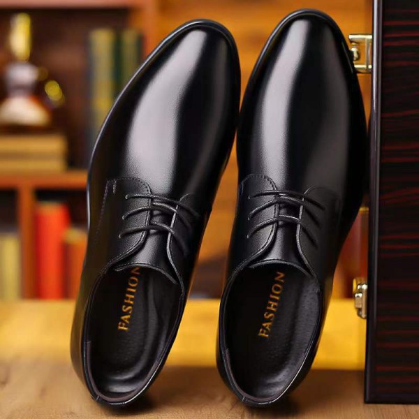 Suit men's shoes men's best man black groom business suit winter Plush student casual leather shoes men's wedding shoes