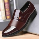 Men's shoes business casual single shoe soft sole cross border lazy shoes bright leather black working shoes