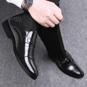 Men's shoes business casual single shoe soft sole cross border lazy shoes bright leather black working shoes