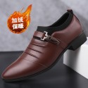 2021 new casual shoes men's wear business dress leather shoes large plush men's shoes