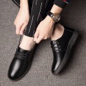 A new style men's shoes business casual leather shoes antiskid waterproof breathable youth driving shoes