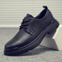 Leather shoes men's spring and autumn and winter British versatile fashion business casual leather shoes soft soled non slip black work shoes