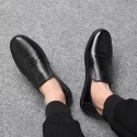 Leather shoes men's spring and autumn new men's breathable casual shoes men's Korean lazy shoes Doudou shoes work shoes driving shoes