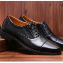 New men's shoes formal dress three joint head cover foot shoes business breathable fashion three pointed lace up fashion casual shoes