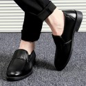 Leather shoes men's business dress shoes British Korean version overshoot black casual leather shoes youth work fashion leather shoes