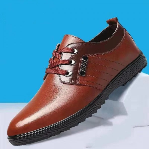 A new style men's shoes business casual leather shoes antiskid waterproof breathable youth driving shoes